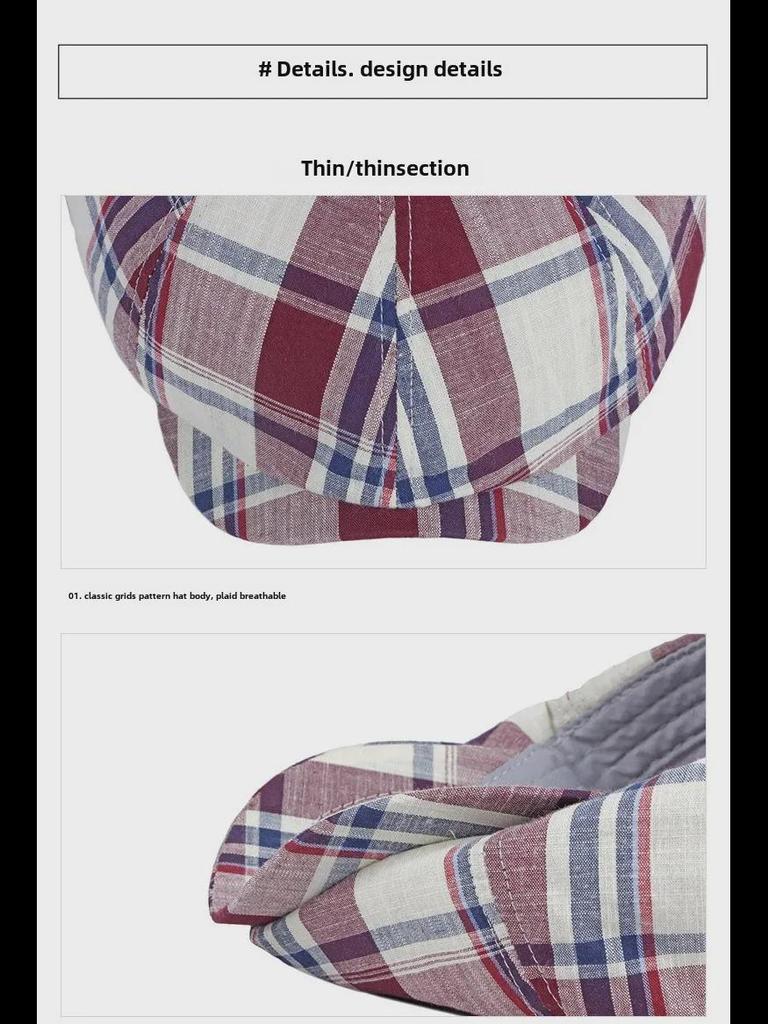 Autumn/Winter Unisex Plaid Newsboy Beret - British Retro Style Wool Hat