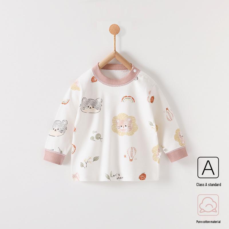 

Пижама-базовый слой из хлопка для новорожденных: Детское нижнее белье: топ и штаны для весны/осени 100cm (2-3 Years, No Shoulder Buckle)