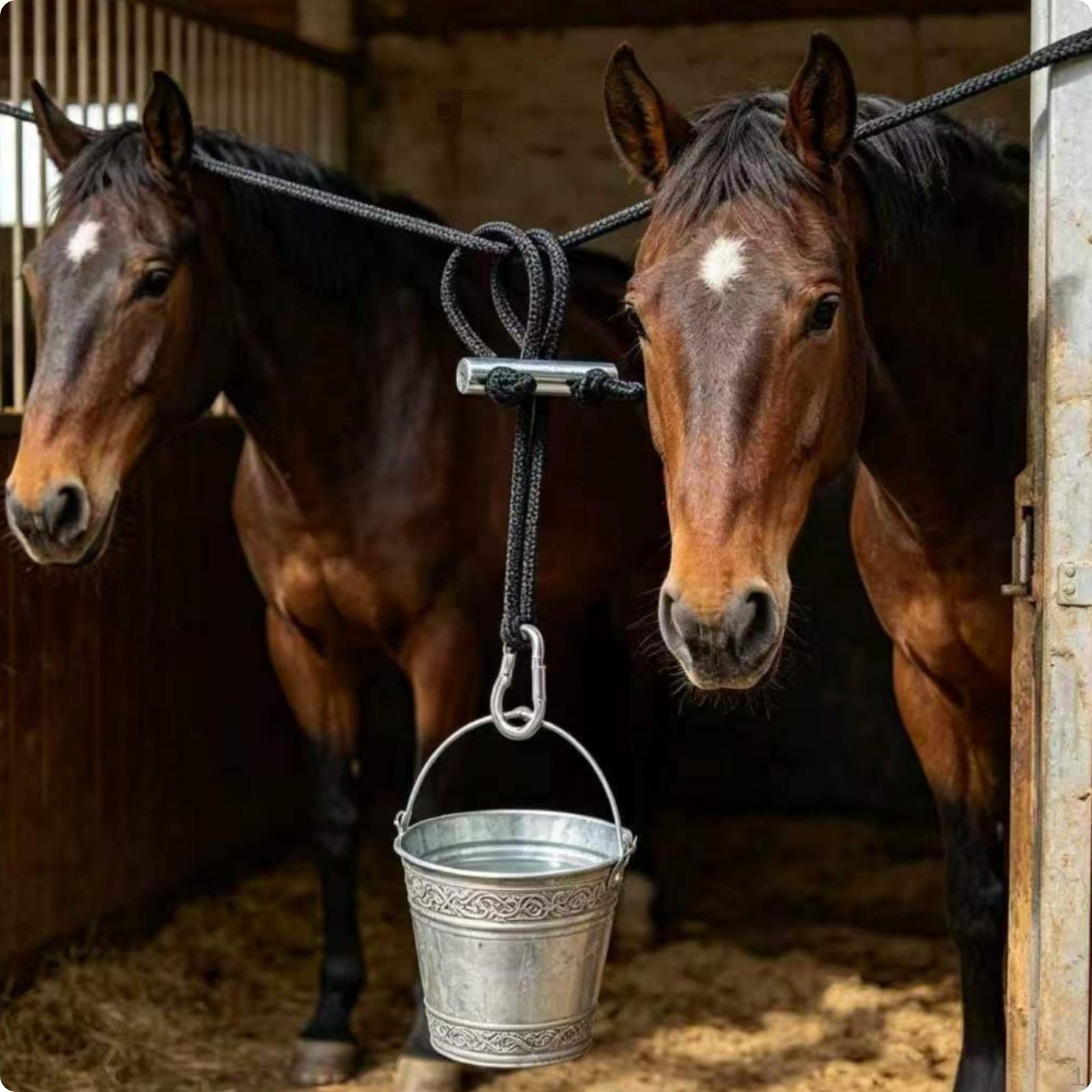 Horse Bucket Holder Heavy Duty Hanger Secure Fastening Hook Strap for Barn