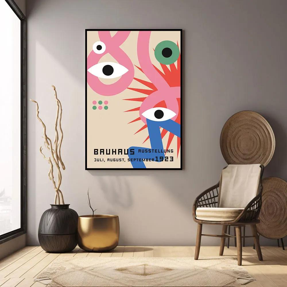Modernist Bauhaus Geometric Canvas Poster Living Room Wall Art Retro Prints Mid Century Home Decorative Wall Art Painting