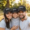 Cotton Parent-child Baseball Hats Vintage Outdoor Sunscreen Hats DAD MOM BABY Embroidery Caps