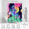 Trippy Psychedelic Girl Duschvorhang - Kreative Neon Weltraum Planeten Kunst - Indoor Haus Badezimmer Dekor Künstlerischer Badvorhang