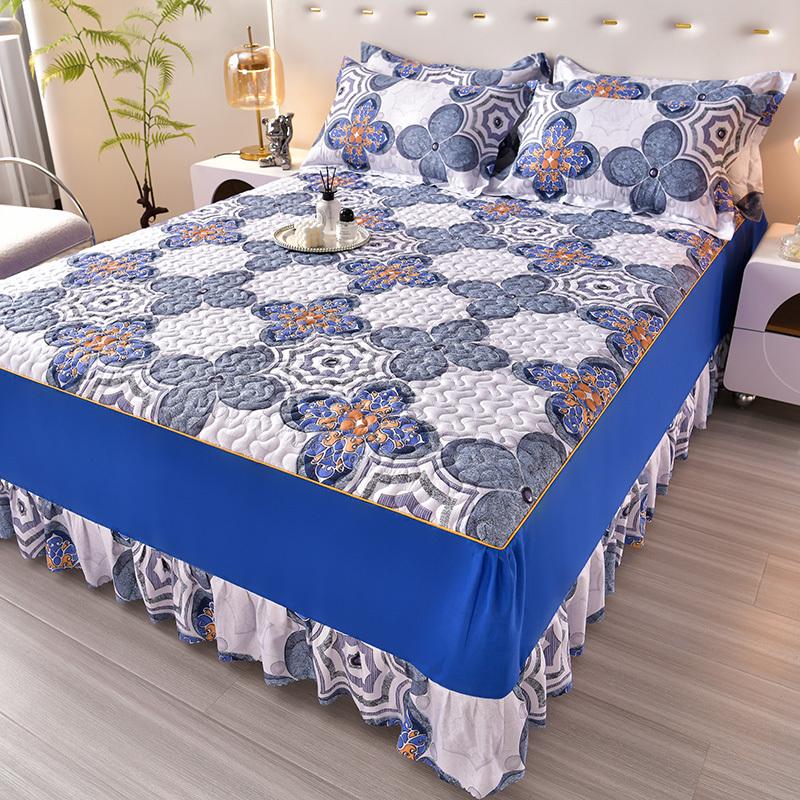 Spannbettlaken, Betthusse mit Kissenbezug 1,2M1,5M1,8M.200M Lakengurt Schutz Einzelbett-Betthusse mit Kissenbezug 3-teilig