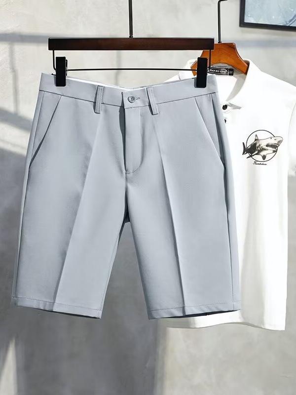 Men's Trendy Summer Casual Suit Shorts - Light, Mature & Loose-Fit Straight-Leg Pants