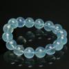 Hongchu Crystal Natural Aquamarine Round Bead Bracelet Natural Glacier Aquamarine Bracelet
