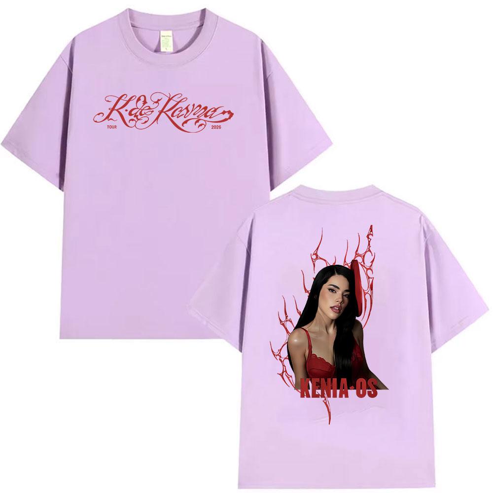 Singer Kenia Os K De Karma Tour 2026 Print T Shirts Men Women Harajuku Vintage Fashion Oversized Cotton Tshirt Loose Streetwear