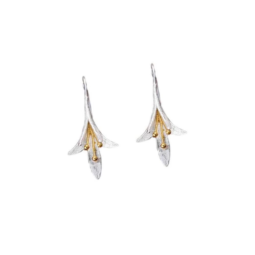 REETI 925 Silver Flowers Long Earrings Elegant Lady Fashion Jewelry Allergy Free Women Earings