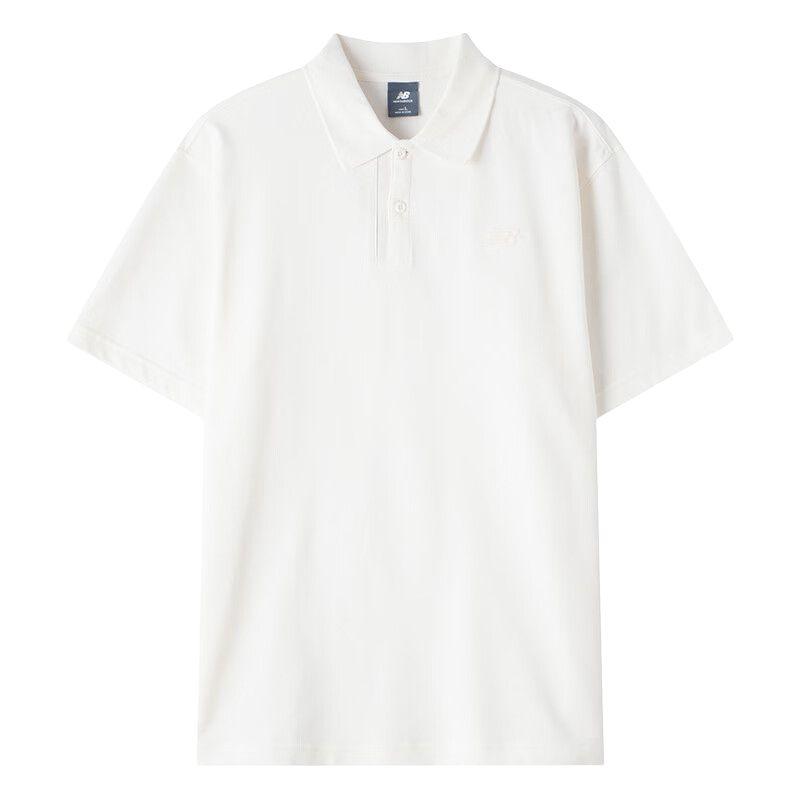 New Balance Polo Shirts Men s Ecru Lapel Moderate MT6186UZ-CIC XS