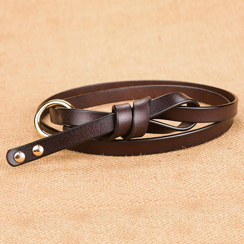 Cowhide Belt Women'S Leather Decorative Dress Fine Simple Casual With Sweater Knotted Women'S Belt