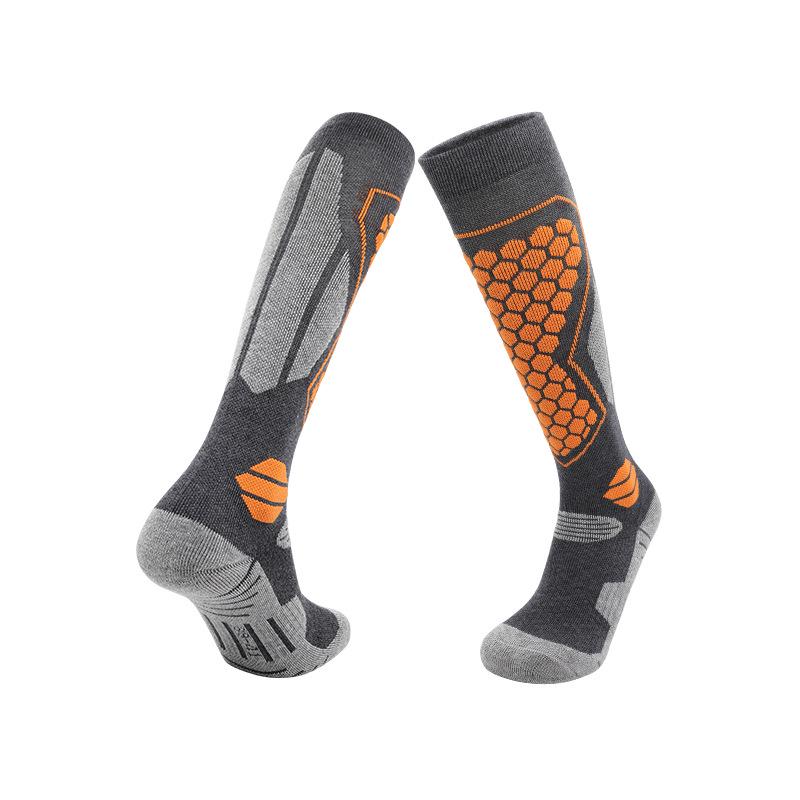 Thick Merino Wool Over-the-Calf Ski Socks - Non-Slip, Warm, and Cold-Resistant