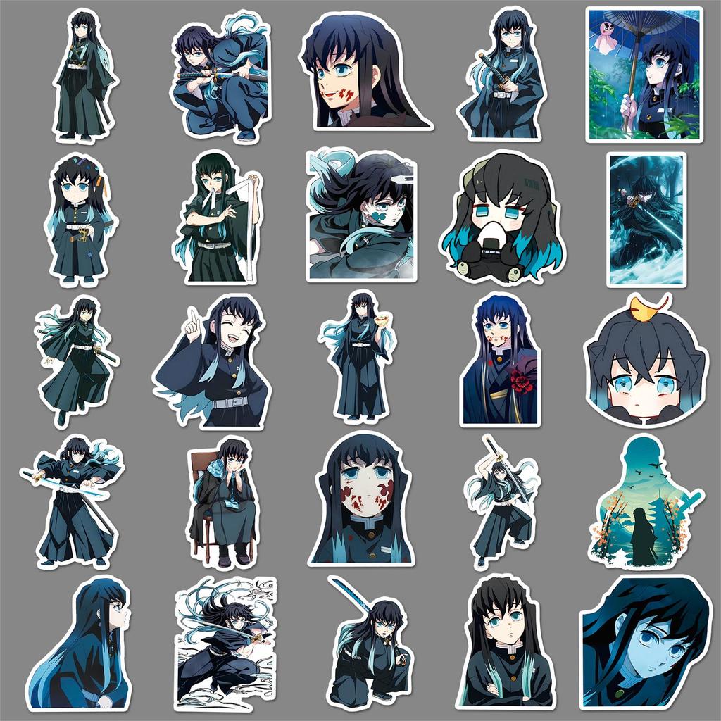 50pcs Tokito Muichiro Demon Slayer Anime Stickers - Graffiti Style for Phone & Luggage