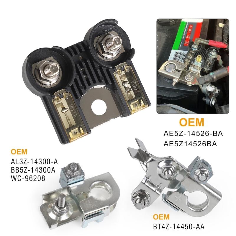 Upgrades Battery Terminals & Fuses  Set AE5Z14526BA Replacement Positive & Negative Battery Terminals Clamps with Fuses