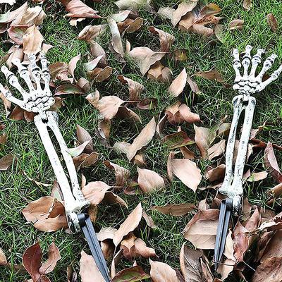 Halloween assustador adereços modelo plástico esqueleto mãos realista tamanho real falso humano mão osso para casa mal-assombrada decoração