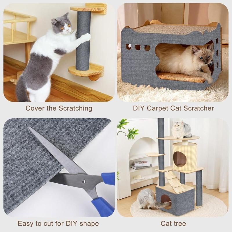 Cat Scratching Mat Cat Carpet with Self-Adhesive Trimmable Pet Scratching Post Carpet Anti Cat Scratch Furniture Sofa Protector