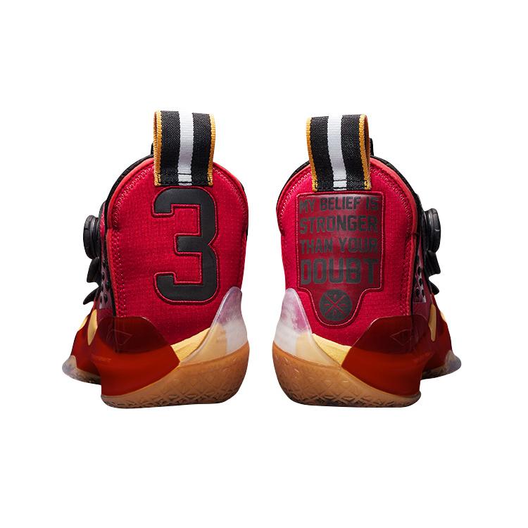 New LiNing WOW 8 Cushioning Anti Slip And Wear Resistant High Top Basketball Shoes Red ABEP001-16
