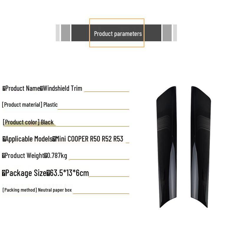 Windshield Trim Strip for BMW Mini Cooper (51137128157) - Car Modification Accessory