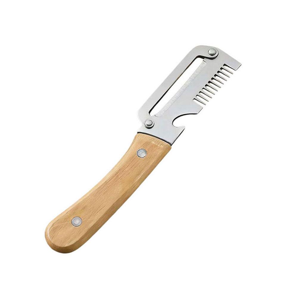 Kitchen Serrated Peeler, Stainless Steel Serrated Knife, Vegetable Fruit Peeling Shredding Slicing & Bottle Opener Kitchen Tool