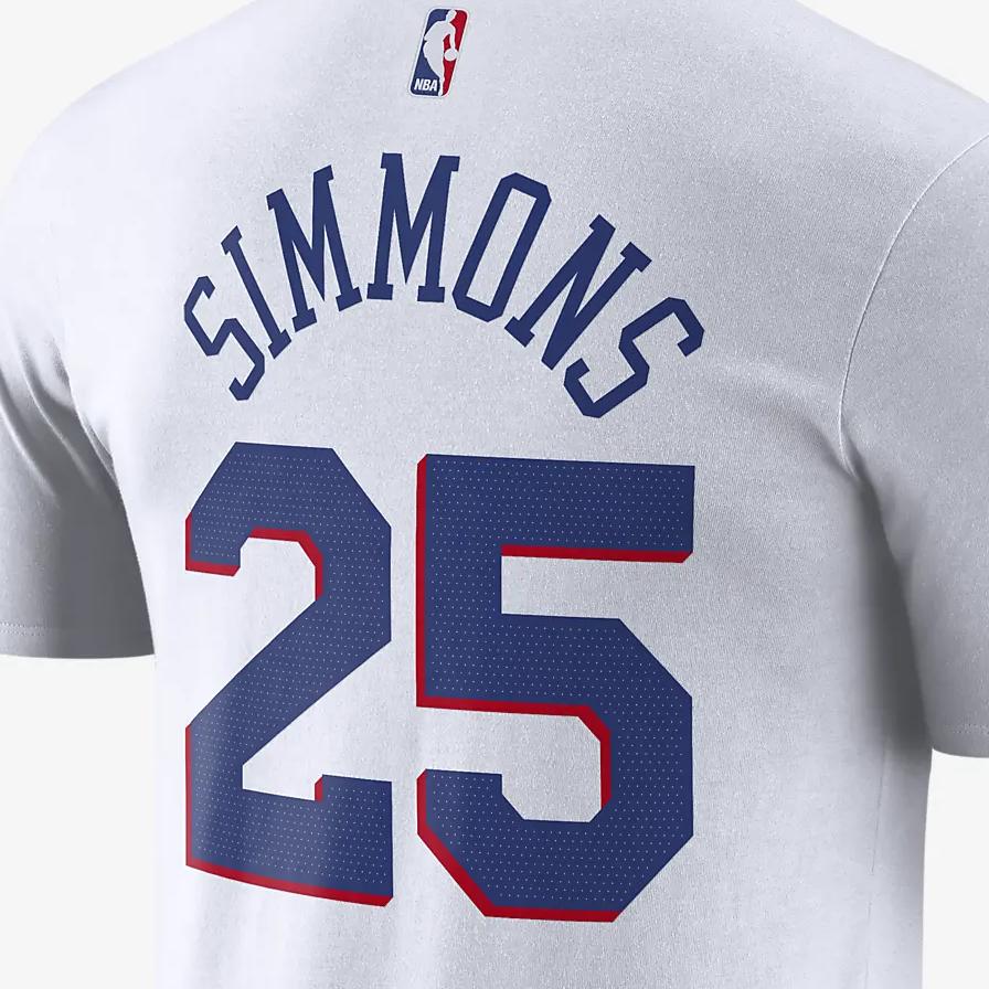 Nike NBA Simmons 76ers Reward Limited Short Sleeve T-Shirt Men Tops White AO0915-102