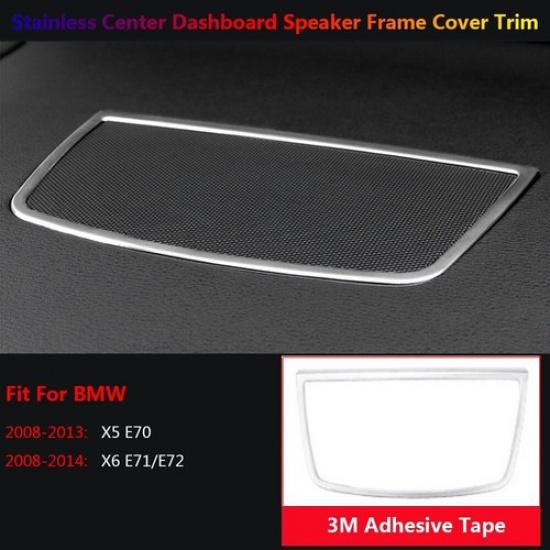 Stainless Steel For BMW X5 X6 E70 E71 Auto Dashboard Speaker Stereo Cover Trims