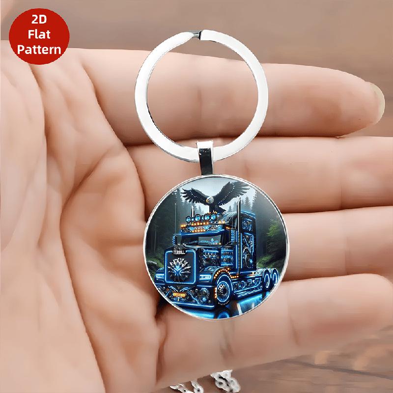Blue Eagle Truck Keychain: Cool Alloy Pendant & Festival Ornament