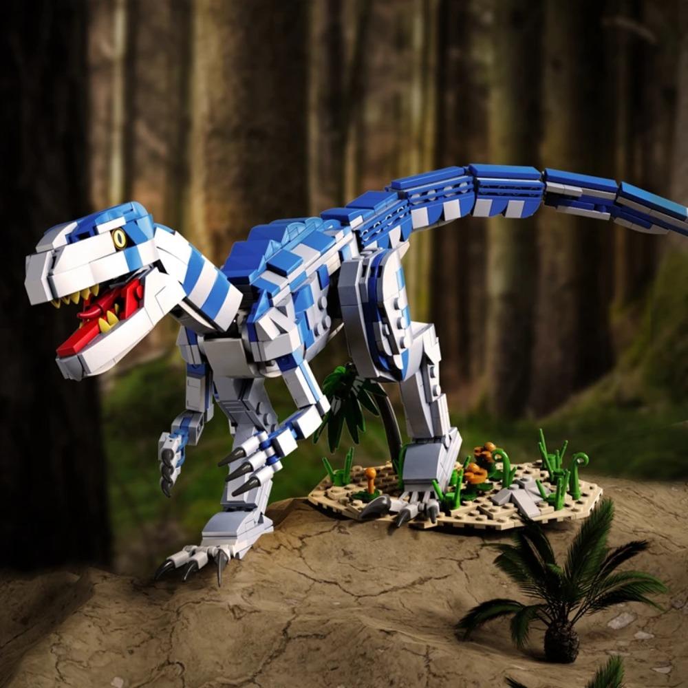 Buildmoc Jurassic Dinosaurs Park Triceratops Velociraptor Mosasaur Tyrannosaurus Rex Baby MOC Building Blocks Toys for Children