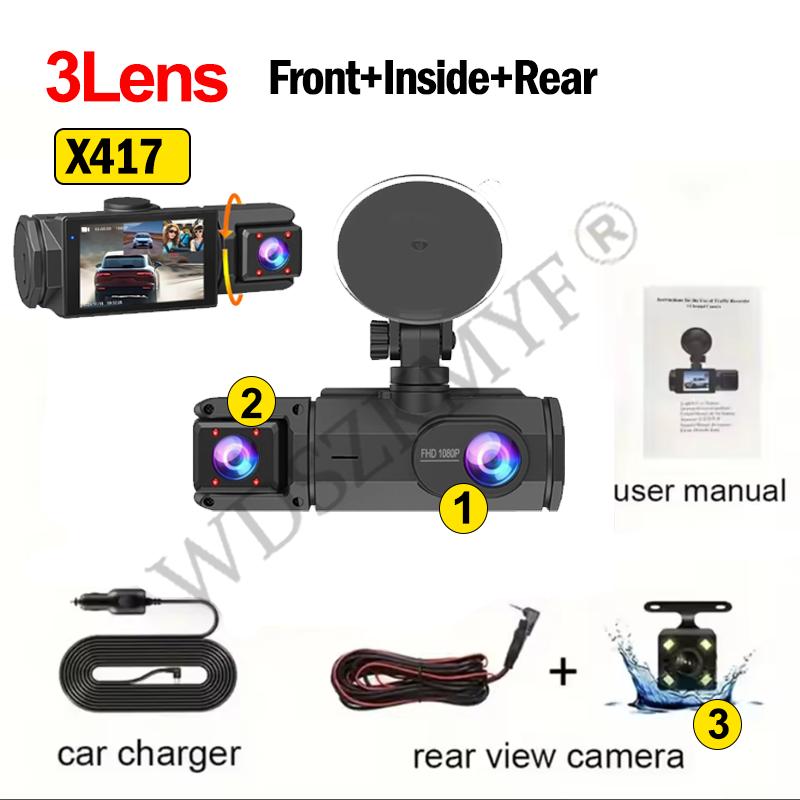 

3/4-объективная видеокамера для приборной панели 4*1080P видеорегистратор для автомобиля DVR 360° автомобильная камера черный ящик ночное видение 24-часовой мониторинг парковки автомобильные аксессуары NONE