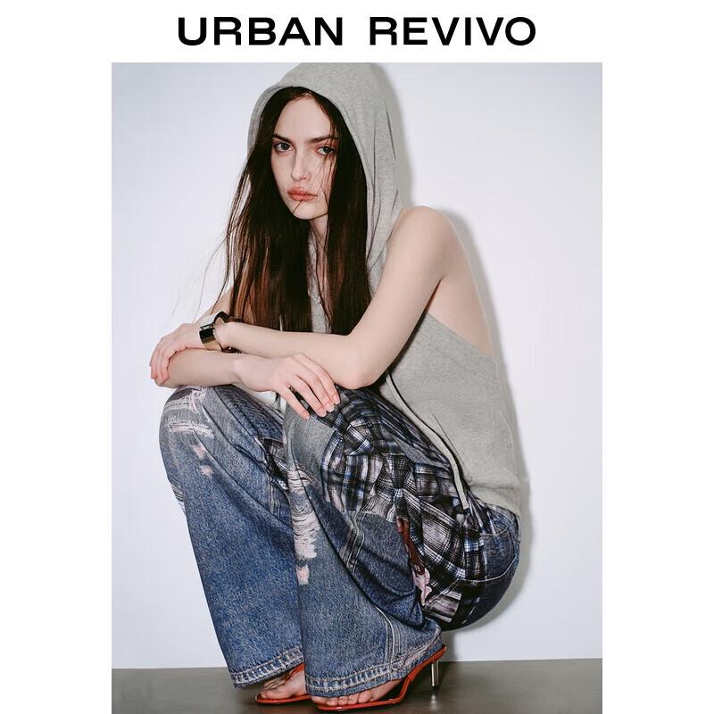 

Женский жилет с капюшоном на кулиске и открытой спиной UR L