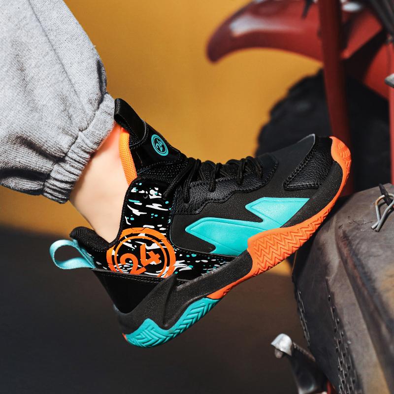 31-40 Kinder und Jugendliche Übergröße Rutschfest Verschleißfest Modische High-Top Basketballschuhe Sportschuhe