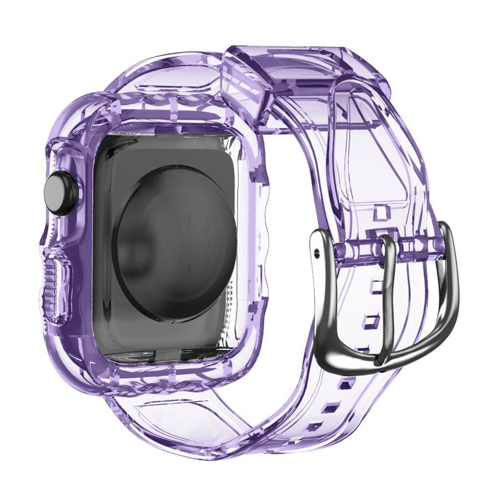 For Apple Watch Series 10 42mm Watch Case with Band Wave Pattern Integrated Watch Strap TPU Adjustable C