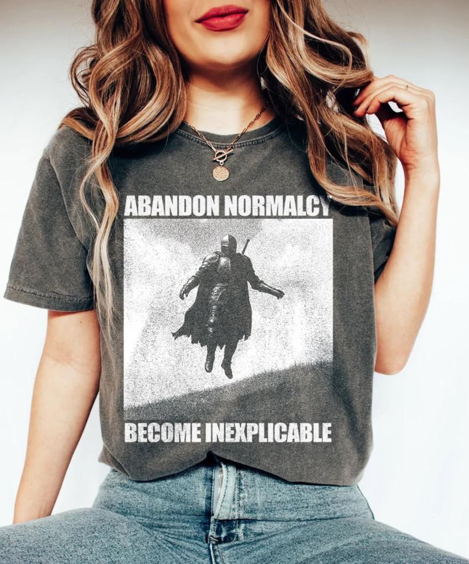 Abandon Normalcy Become Inexplicable, Funny Medieval Knight Meme T-Shirt 4XL