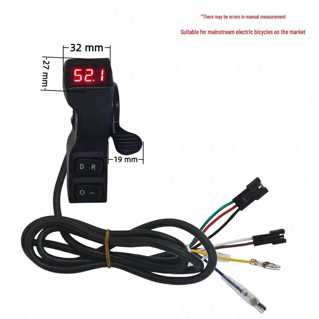 Red Screen Thumb Grip with Reverse Voltage Display for Electric Vehicle Throttle