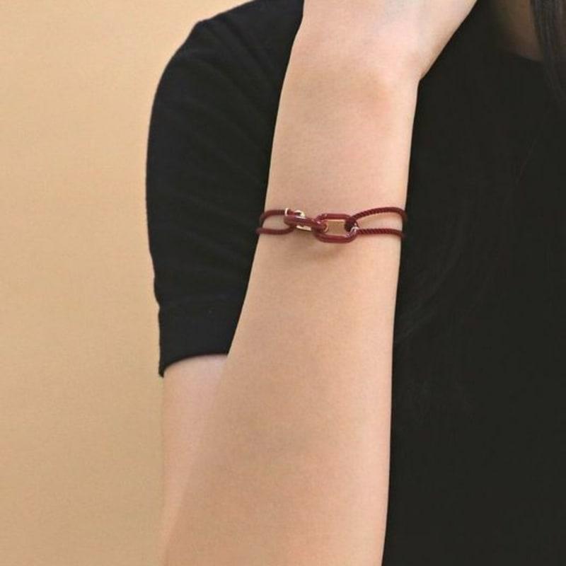Gaman DOUBLE WINE ENAMEL CORD BRACELET