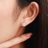 D Color 2 Carat Moissanite Stud Earrings, 18k Gold-plated S925 Sterling Silver for Women