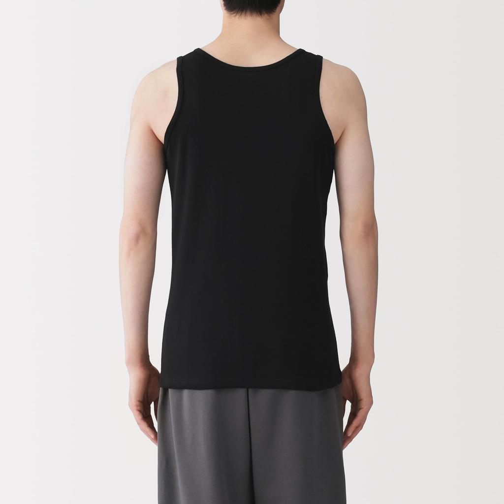 MUJI Smooth Cotton Tank Light Size S Men's Top, Gray, (FA19QA6S)