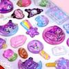 8/48pcs Cartoon Characters Creative 3d Relief Stickers Waterproof Cute Decorative Stickers Cartoon Crystal Stickers Wholesale