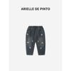 French Arielle De Pinto Kidsren's Pants Autumn Style Girls' Strawberry Embroidered Jeans Casual and Comfortable