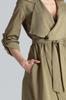 Olive Wrap Dress with Belt and Long Sleeve - M464 Size Xl
