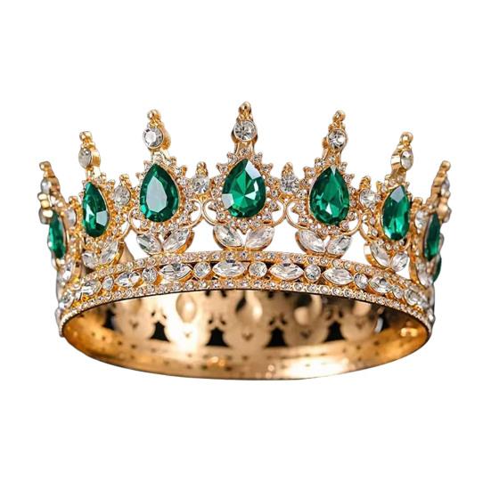 Women Crown Tiara Shiny Rhinestones Inlaid Queen Bridesmaids Crown Accessory for Wedding Halloween Birthday