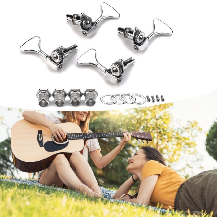 Electric Bass Tuner Peg 4 String Bass Machine Head Knobs Replacement Open Gear Bass Tuning Pegs Bass Accessory