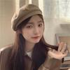 Woolen Beret Woman Shows Face Small Autumn and Winter Baby Bear Retro Cartoon Fashionable Temperament Painter Hat Woman