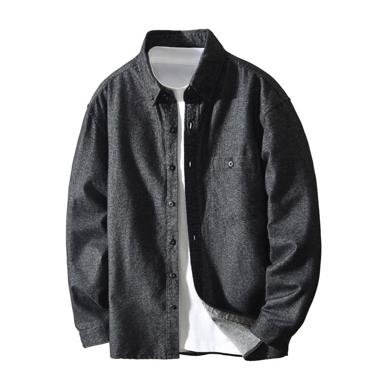 Spring and Autumn Japan Fashion Retro Shirts Jacket Men's Loose American Casual Cargo Shirt Outerwear Drop Shoulder Pure Cotton