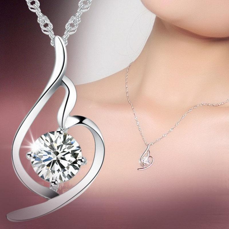 Stříbrný náhrdelník 925 Stříbrné doplňky Měkký přívěsek pro ženy Korejské doplňky