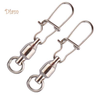 VIGOR GOODs 10Pcs Stainless Steel Fishing Connector Bearing Rolling Swivel with Snap Pins