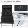 Sun Lounger Foldable Beach Lounger with Headrest Seat Cushion Deck Chair with 7-Position Adjustable Backrest Garden Lounger Relaxing Lounger Up To