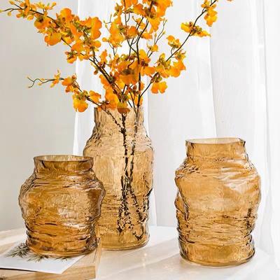 Vasă de sticlă Linii neregulate de pliuri Accesorii pentru aranjamente florale Terarium hidroponic Accesorii pentru decorarea casei
