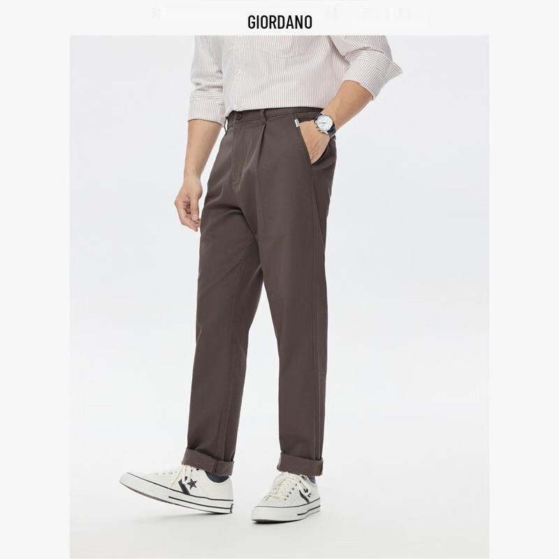 Giordano Men s Mid-Waist Business Casual Straight-Leg Pants 30