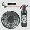 Washable Silicone Wine Bottle Storage Bag Reusable Water Bottle Tote Bags Cup Mat Wine Bottle Mesh Basket For Picnic Organizer