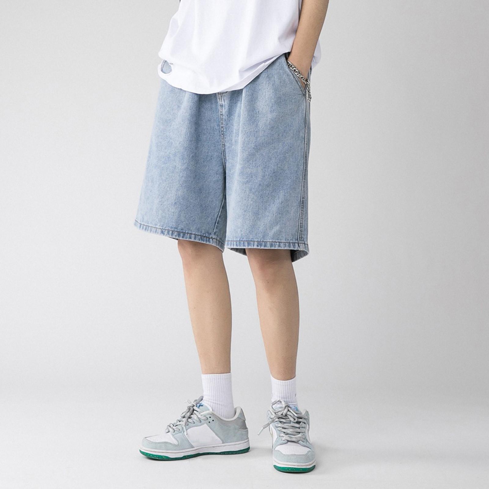 

Мужские летние повседневные однотонные свободные брюки с завязками в стиле ретро, ​​повседневные брюки с пятью точками, мужские шорты XL синий