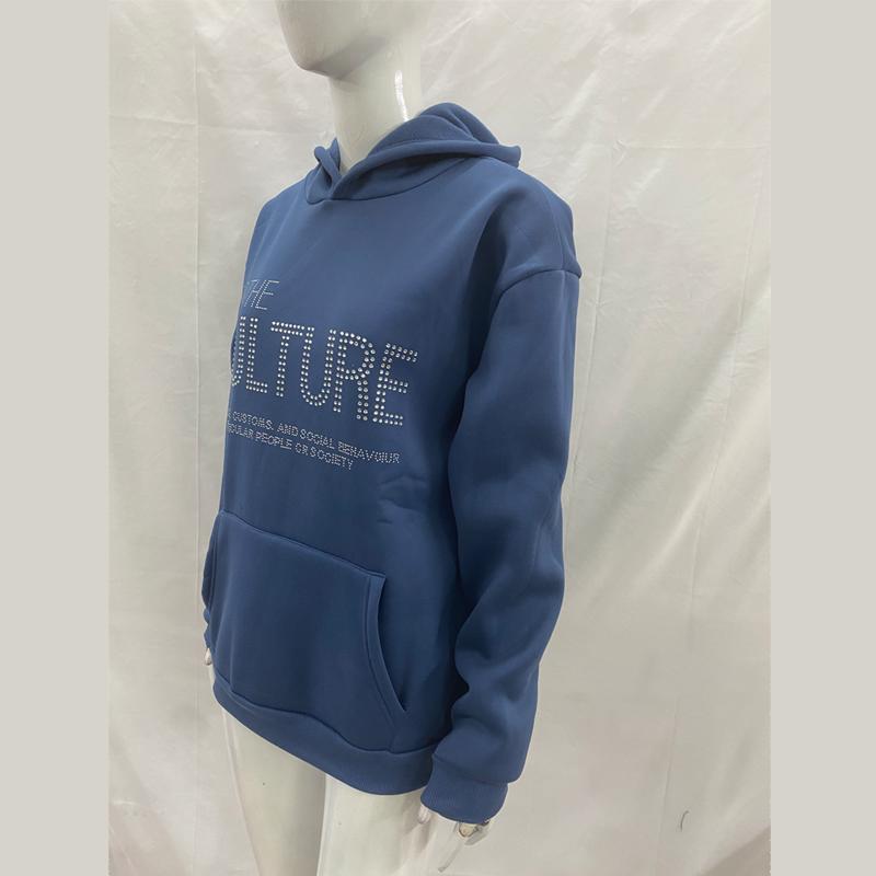 European and American Letter Hot Stamping Print Autumn and Winter Loose and Fashionable Men's and Women's Pocket Hooded Sweatshirt