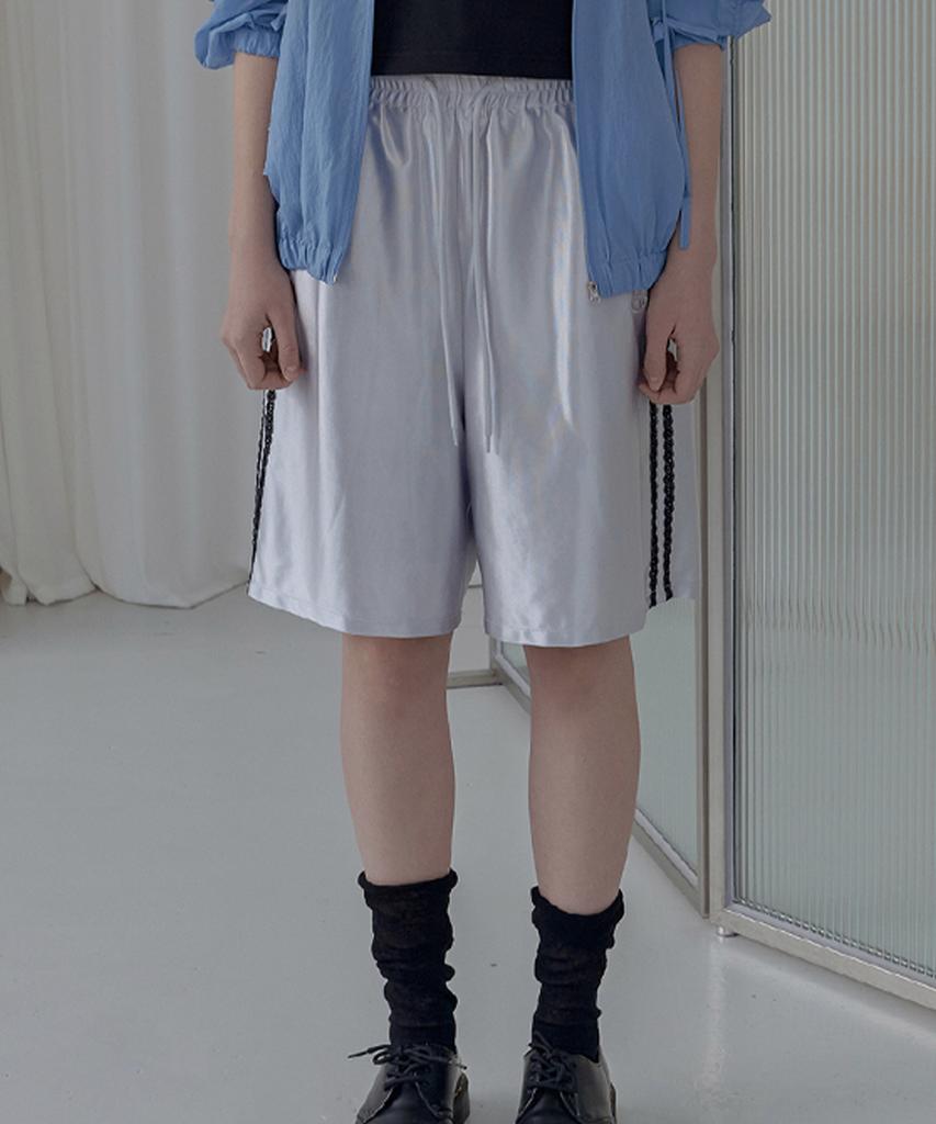 Epeueidi Glossy Half Shorts (Silver)